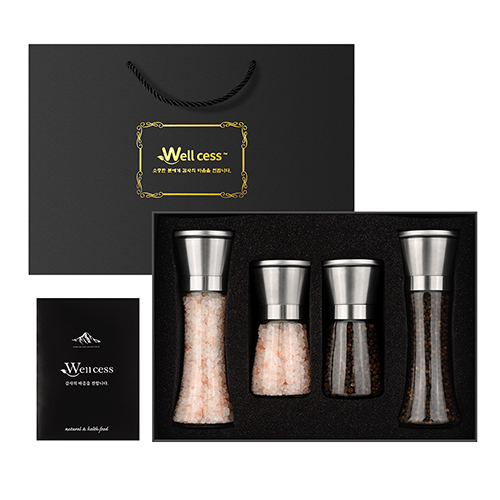 웰세스 WG-245S 히말라야 핑크솔트 블랙페퍼 그라인더 선물세트 상품 이미지 1