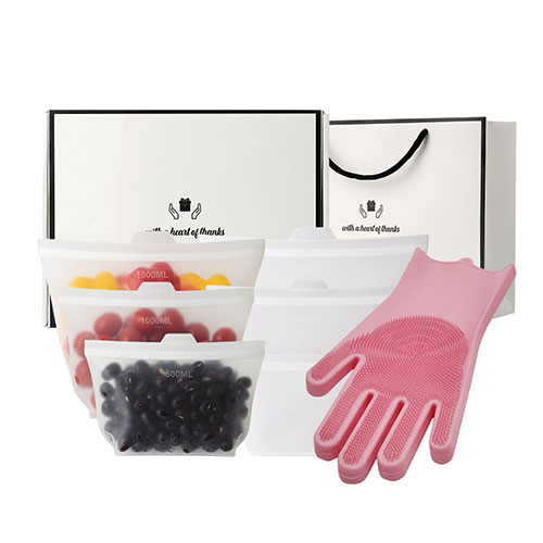 웰세스 실리콘지퍼백6종 500(2ea)+1000(2ea)+1500ml(2
