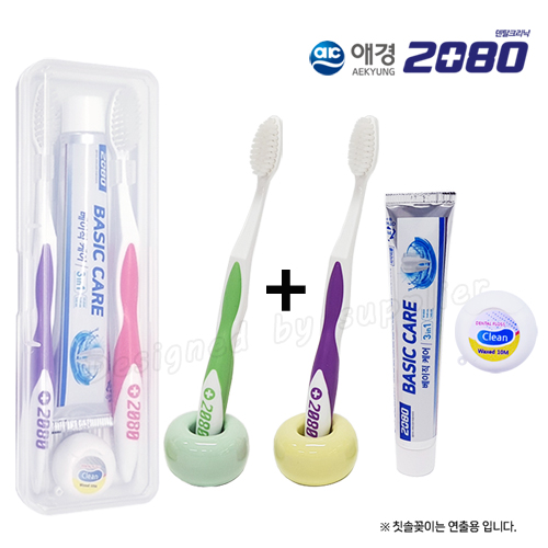 커플 애경 2080미세모칫솔+2080치약+치실세트