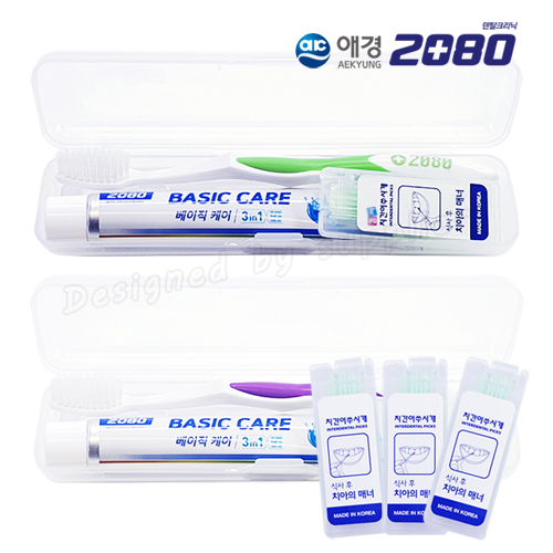 뉴_애경2080칫솔+2080치약+치간 오리지널 칫솔치약세트 3종