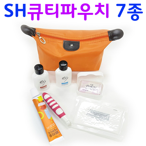 [SH큐티파우치/7종여행세트]칫솔치약/세면도구