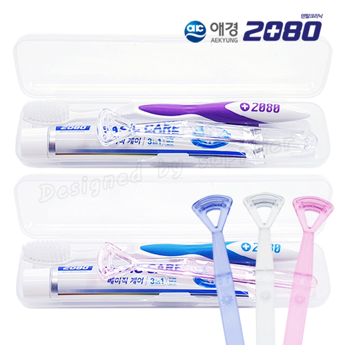 뉴_애경2080칫솔+2080치약+혀클리너 오리지널 칫솔