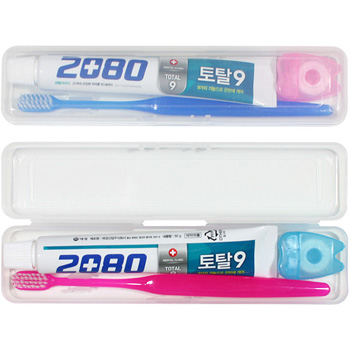 2080치약 미니모 칫솔 치실 3종 세트