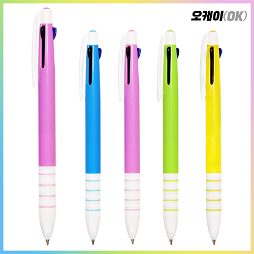 오케이 4링 파스텔(불투) 3색볼펜 1.0mm