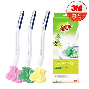 [3M]New향기톡톡 일회용 변기솔 크린 스틱 핸들 1개+리필 2개