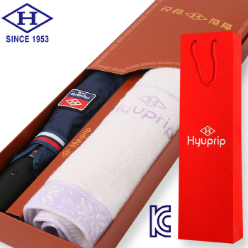 협립 2단 내부펄코팅 엔드라인 우산+눈꽃타월세트