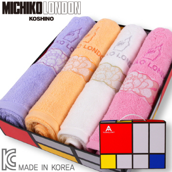 미치코런던 플라워 타월 4P세트