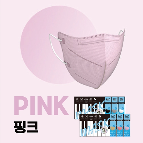 이사칠 마스크 / 피앤씨보건용마스크 KF94 대형 분홍색