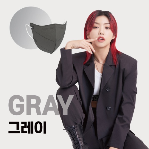 이사칠 마스크 / 피앤씨보건용마스크 KF94 대형 회색