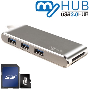 마이허브 USB3.0 콤보 알루미늄허브 UA3-CS