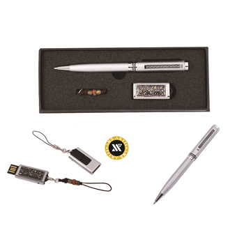 엔틱실버볼펜+가띠메탈자개USB (8GB~64GB)