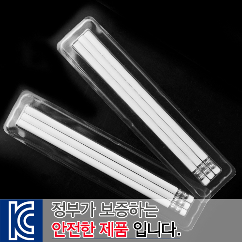 투명사각 백색원형지우개연필3p
