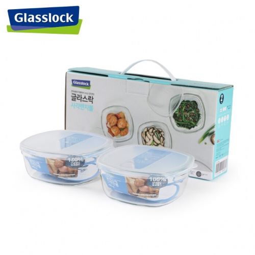 [글라스락] 강화 사각렌지볼 소 2조 / RP00321-XC