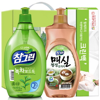 유기농 참그린500용기 매실500용기 크린백 3종