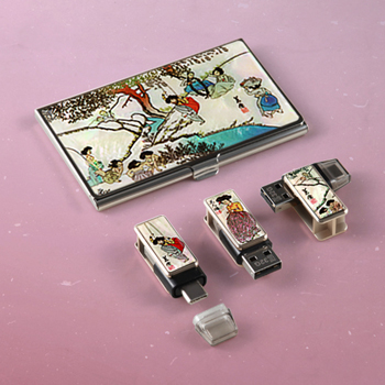제이메타 C타입 OTG T30 C 골드 풍속화 자개 명함 세트 8GB~64GB