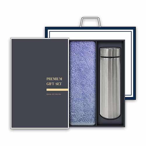 송월 프리미엄 텀블러세트 (뱀부혼방사 190g 1매 + 스마트텀블러 500ml 1개)