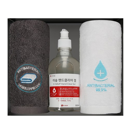 송월 S-케어 선물세트 (데이클린 150g 타올 2p + 이숲 핸드클리어 겔 500ml 1p)