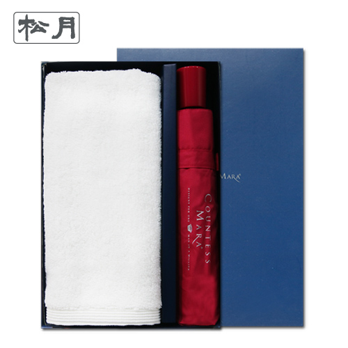 송월 타올우산선물세트(헤비무지190g 1+CM 3단 폰지1)+쇼핑백