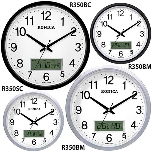 로니카 온도계습도계 무소음벽시계 R350BM/BC/SM/SC