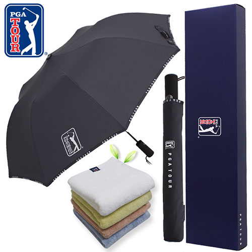 PGA 2단자동 로고바이어스+180g 모달타올 세트