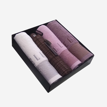 엘르 로즈타올 150g 3매+보그 프리미엄체크3단우산 세트